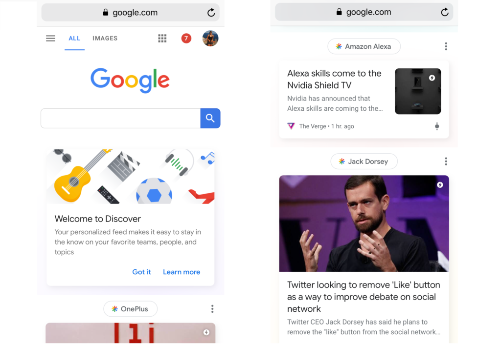 домашняя страница Google