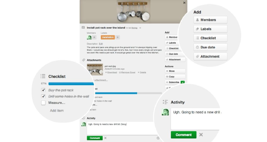 горячие клавиши в Trello